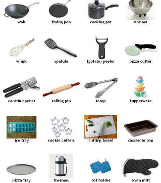What are the different kitchen tools and equipments? - Quo