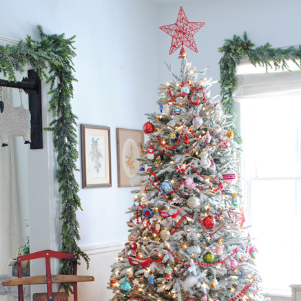 Vintage Glass Ornament Tree - Christmas Tree Decorating Ide