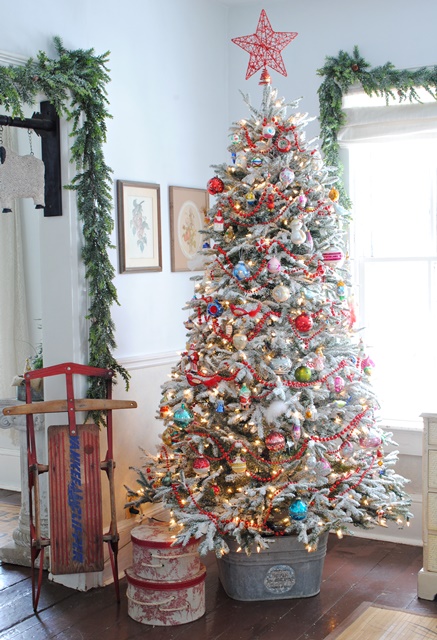 Vintage Glass Ornament Tree - Christmas Tree Decorating Ide