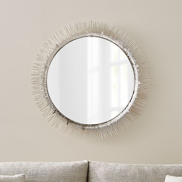 Clarendon Large Round Silver Wall Mirror + Reviews | Crate and Barr