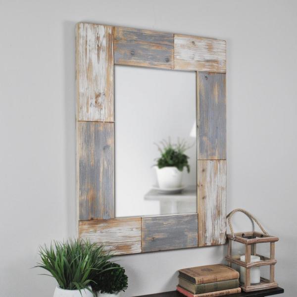 FirsTime 31.5 in. x 24 in. Mason Planks Wall Mirror 70001 - The .