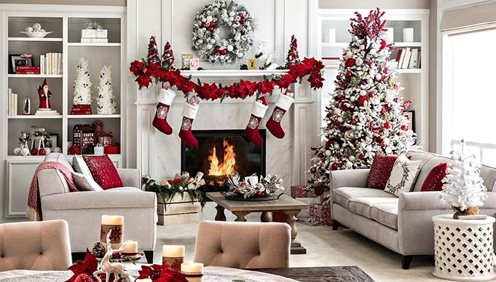 Open-Plan Living Space Holiday Decor Ide