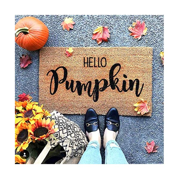 Hello Pumpkin Doormat - Thanksgiving Doormat - Welcome Mat .