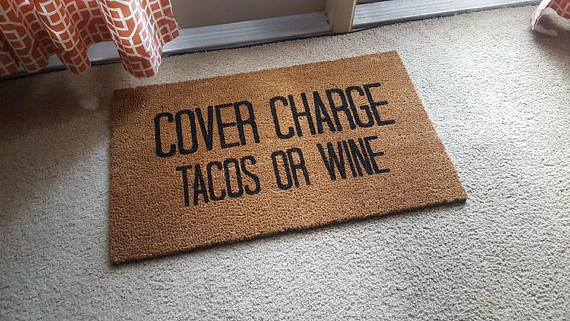 Cover Charge Doormat | Welcome Mat | Tacos | Funny Doormat | Wine .