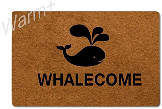 Amazon.com: Warm+ Welcome Doormat Whalecome Front Door Mat with .