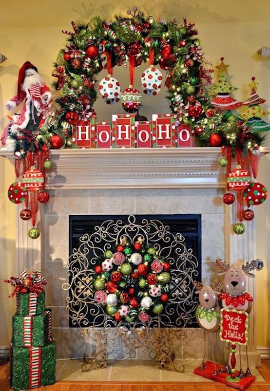 23 Whimsical Christmas Decorating Ideas | Christmas fireplace .