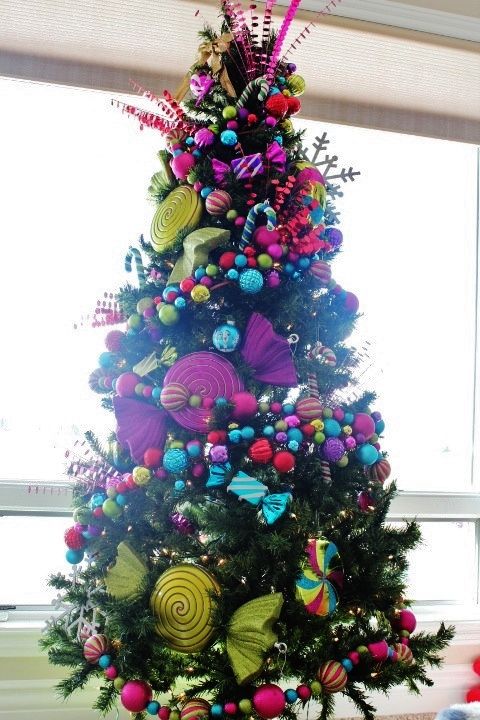 Pink,Whimsical,Colorful,Christmas … | Candy christmas tree .