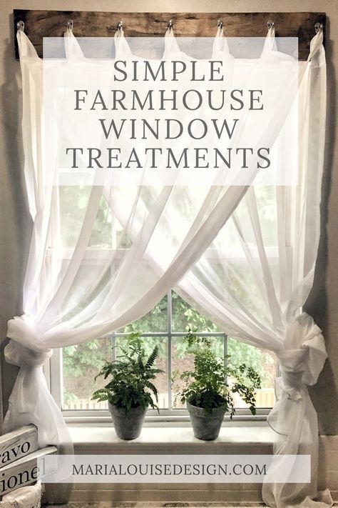 Simple Farmhouse Window Treatments | Farmhouse window treatments .