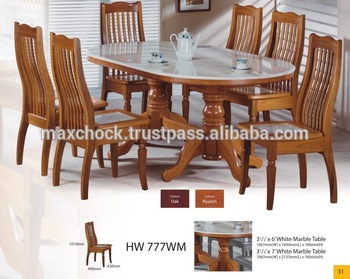 Modern Asian Design Solid Wood Dining Table & Chairs With Natural .