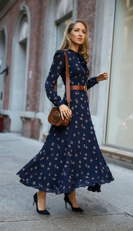 Navy floral dress appropriate