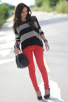 black and gray striped knitted sweater
