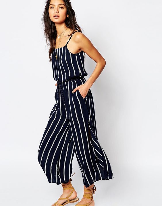 black and white overall with black stripes