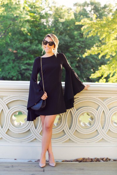 How to Wear Black Bell Sleeve Dress: Top Outfit Ideas - FMag.c