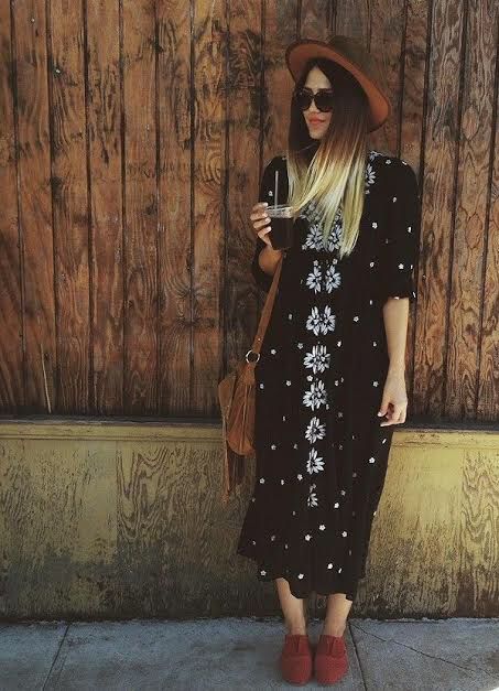 Free People Dresses | Embroidered Fable Midi Black Dress .