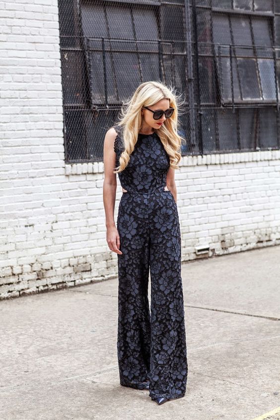 black lace overall printed