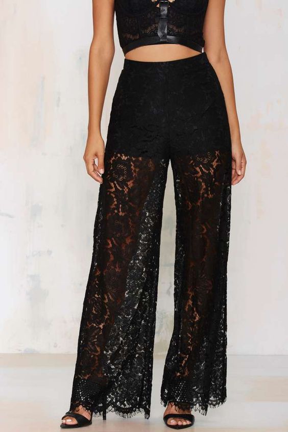 Black Lace Pants: 15 Sexy and Elegant Outfit Ideas - FMag.c