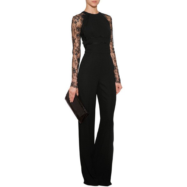 black overall with wide sleeves and wide legs