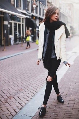How to Wear Black Leather Oxford Shoes (117 looks) | Women's .