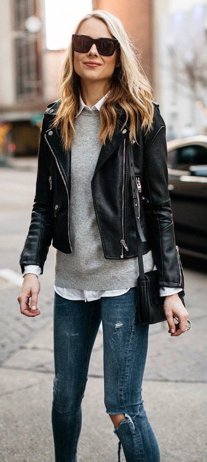 Home - Blend Of Bites | Black leather jacket outfit, Leather .