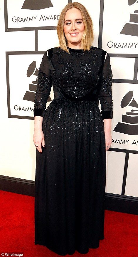 black sparkling dress Adele