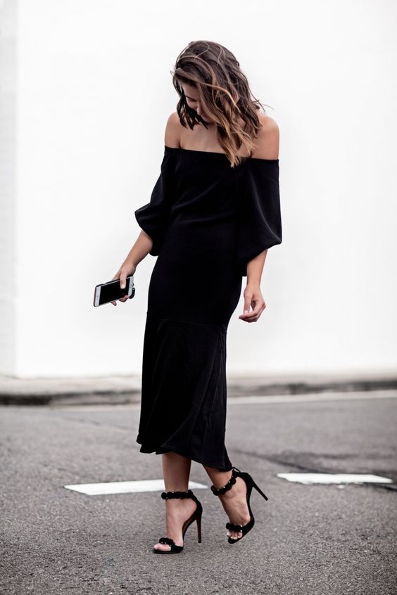 black strapless dress casually loose