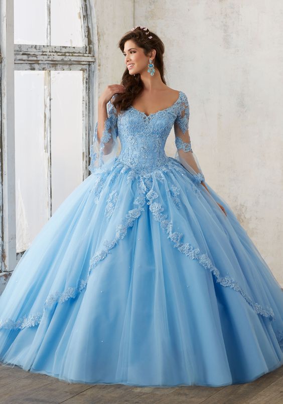 blue quinceanera dress classy