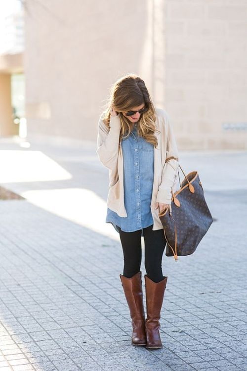 Cute and chic fall outfit ideas | Chambray shirt outfits, Fall .