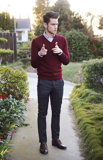 burgundy polo outfit men - Buscar con Google | Sweater outfits men .