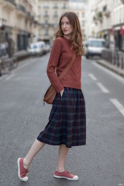 casual cable knit skirt