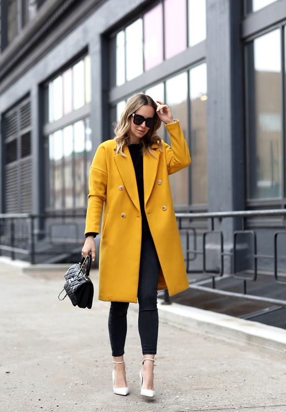 Cashmere coat yellow