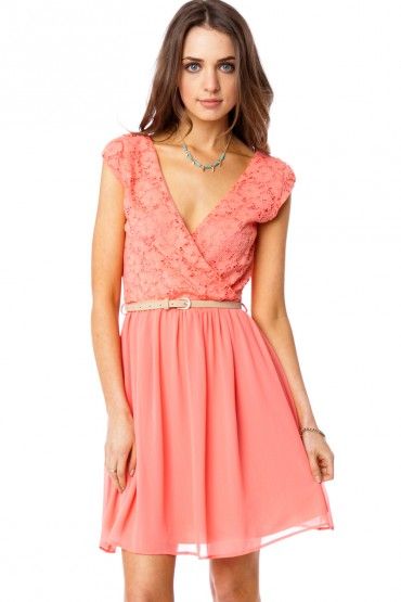 Coral ball dress casual