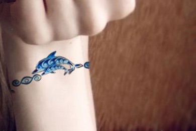 Dolphin tattoo bracelet
