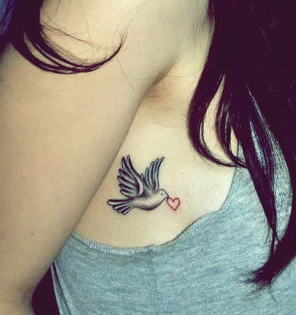 Pigeons tattoo on armpit