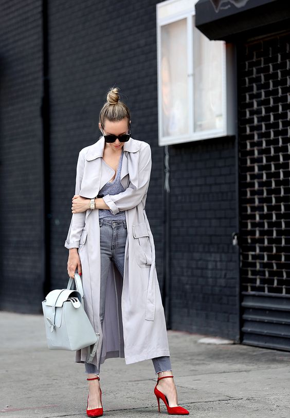 Feather duster jacket all gray