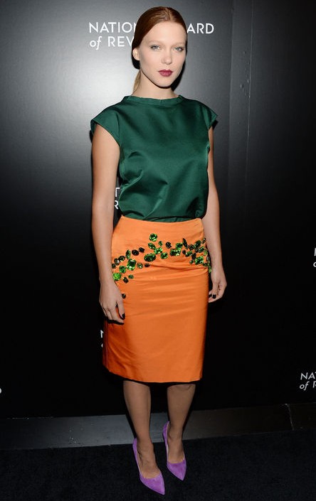 How to Wear Jewel-Tone Outfit Like Léa Seydoux for Spring 2014 .