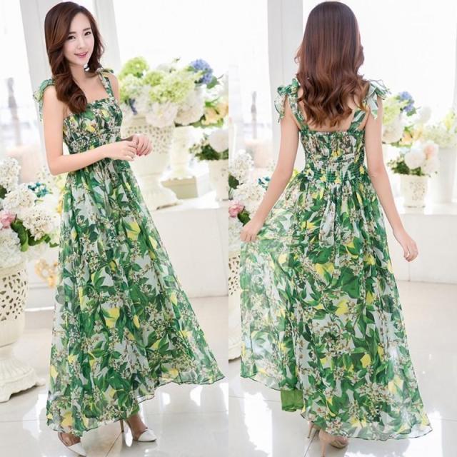green floral mix dress outfit