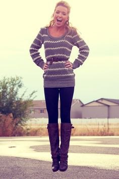 gray and white striped knitted sweater boots