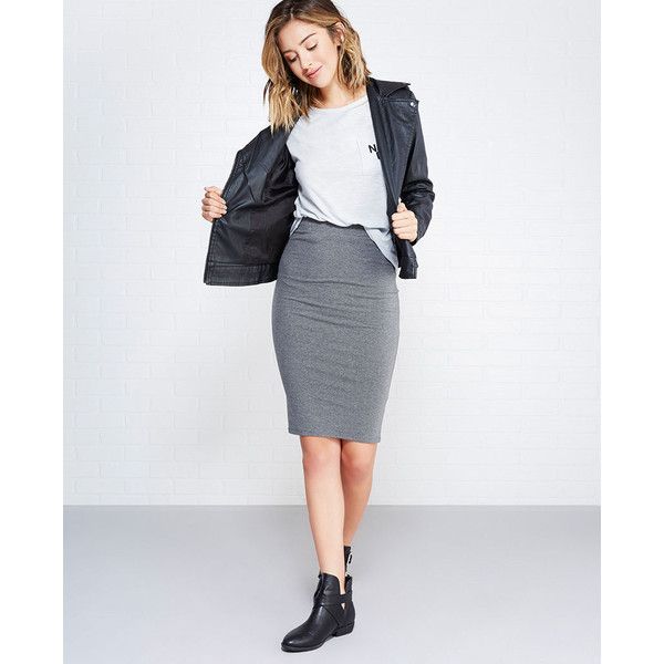 Essential Solid Bodycon Midi Skirt | Bodycon midi skirt, Latest .