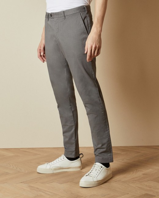 Super slim fit chinos - Grey | Trousers | Ted Baker R