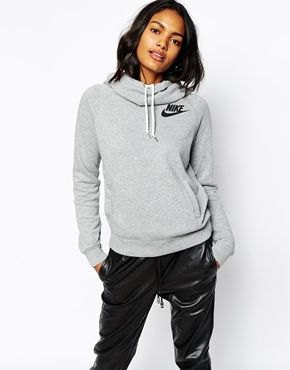 gray hoodie with black leather pants