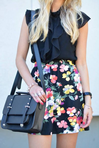 high waisted floral pencil skirt