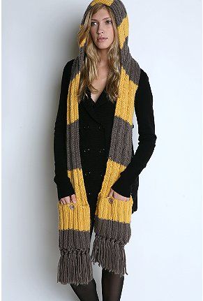 Scarf strips with hood
