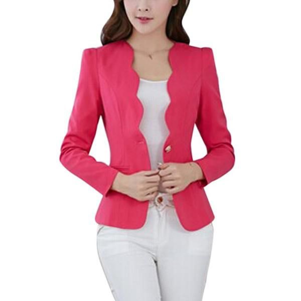 pink, detailed slim fit blazer with white drainpipe trousers