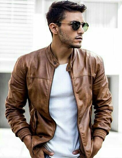 ☆Brown leather jacket | Leather jacket men style, Jackets men .