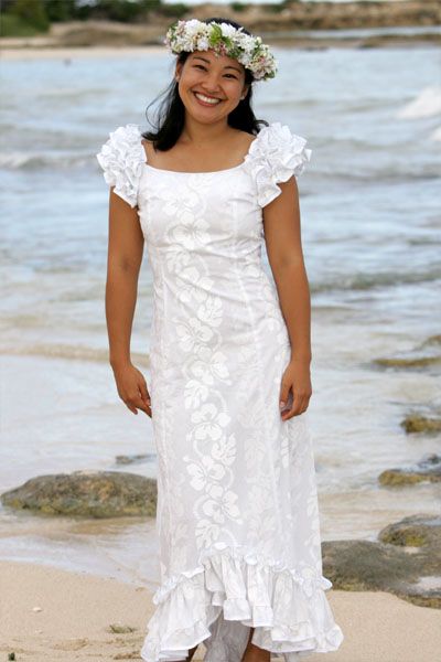Hawaiian Wedding Dresses | Hawaiian wedding dress, Traditional .