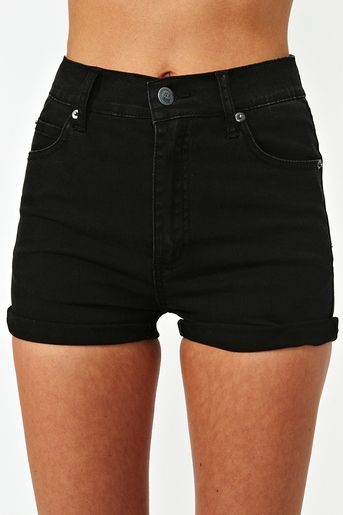 Essential: Basic black high waisted shorts (With images) | Black .