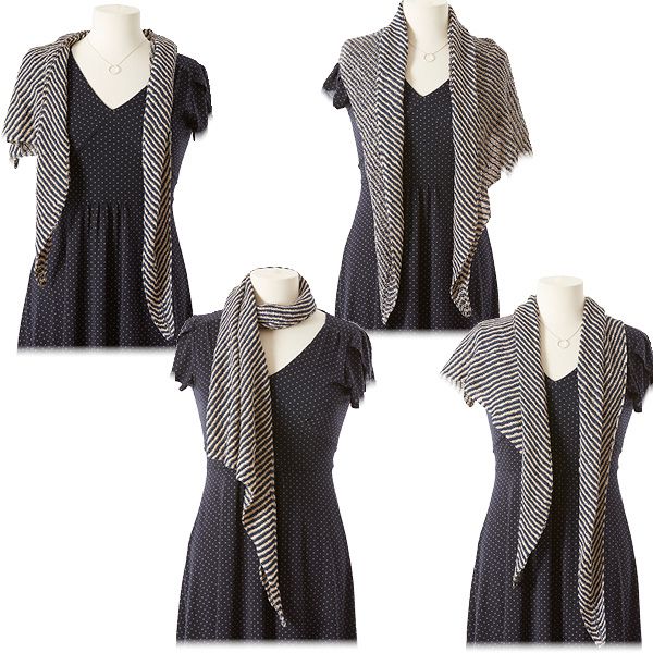 10 Ways to Style an Asymmetrical Shawl | Striped shawl, Get .