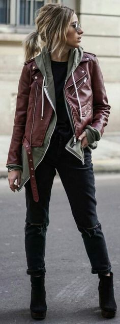 100+ Best Burgundy leather jacket images | burgundy leather jacket .