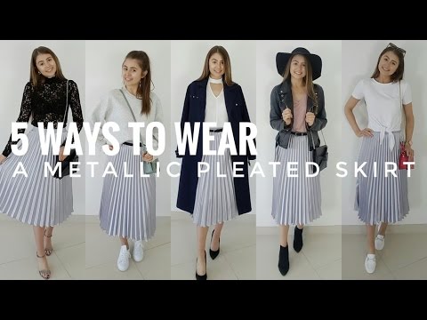 5 Ways to Wear a Metallic Pleated Skirt + Fashion Week Giveaway .