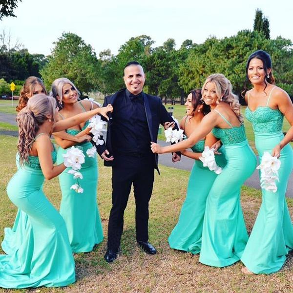 Mint Green Mermaid Bridesmaid Dress,Sweetheart Formal Gown With .